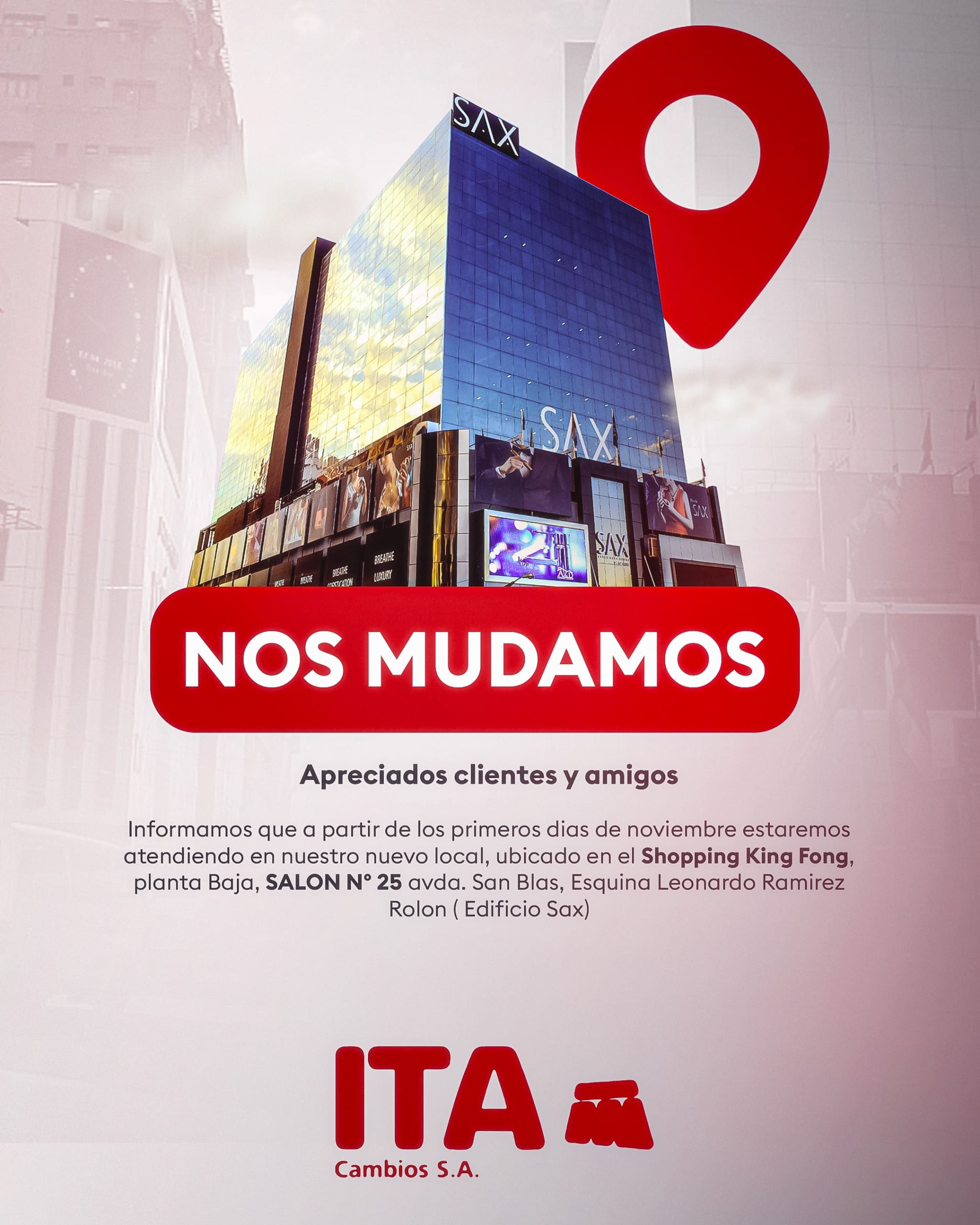 Aviso de Ita Cambios